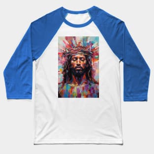Black Abstract Art Jesus Christ Baseball T-Shirt